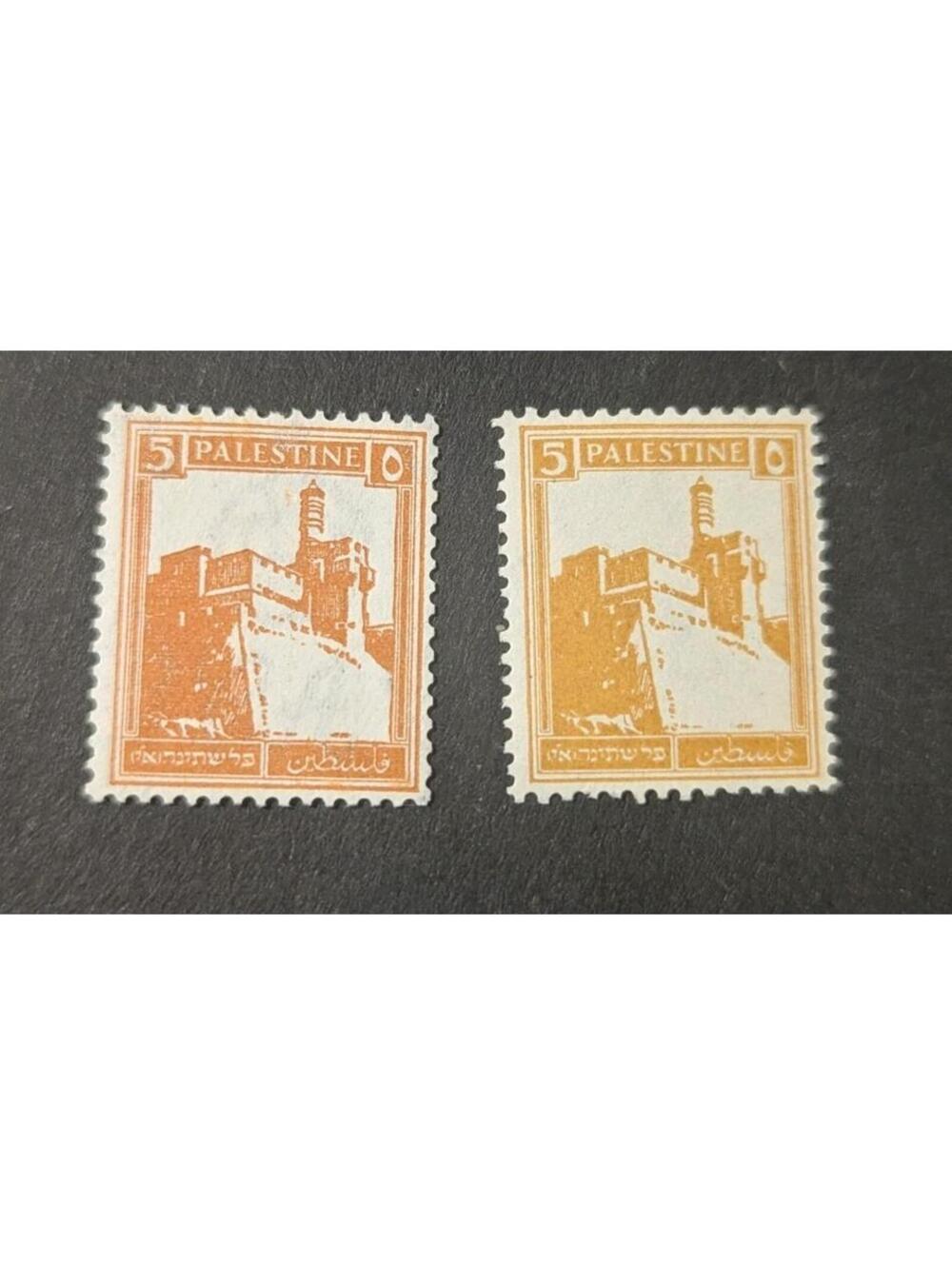 1927 BRITISH MANDATE TO PALESTINE SG#67 MNG CITADEL AT JERUSALEM 2 Varieties